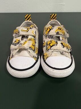 Converse Kids Yellow and White Construction Truck Sneakers
